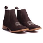 Botina Masculina Couro Nobuck Cafe - Silverado Botas Copia