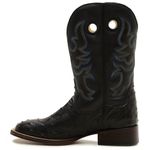 Bota Texana Exótica Masculina Couro Avestruz Preto e Floater Preto - Silverado Botas