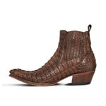 Botina Exótica Masculina Couro Jacaré Tabaco - Silverado Botas