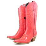 Bota Texana Feminina Couro Verniz Salmão - Silverado Botas