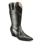 Bota Texana Exótica Feminina Couro Pithon Luz Negra - Silverado Botas