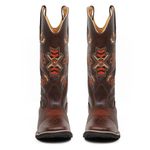 Bota Texana Feminina Couro Fóssil Tabaco - Silverado Botas