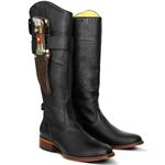 Bota Hípica Masculina Couro Floater Preto Com Faca Aclopada - Silverado Botas