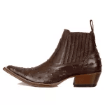 Botina Masculina Couro Avestruz Imit Chocolate - Silverado Botas