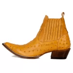 Botina Masculina Couro Avestruz Imit Conhaque - Silverado Botas