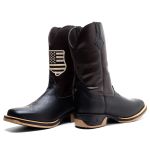 Bota Texana Masculina Couro Floater Preto e Ecologico Cafe Jump - Silverado Botas