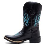 Bota Texana Masculina Couro Floater Preto e Ecologico Preto - Silverado Botas