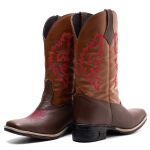 Bota Texana Feminina Couro Floater Chocolate e Ecologico Caramelo - Silverado Botas