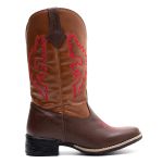 Bota Texana Feminina Couro Floater Chocolate e Ecologico Caramelo - Silverado Botas