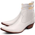 Botina Masculina Couro Floater Branco - Silverado Botas