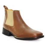 Botina Masculina Estilo Americano Couro Floater Conhaque - Silverado Botas