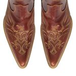 Botina Masculina Couro Mustang Pinhão Bordado Águia - Silverado Botas