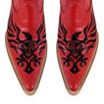 Botina Masculina Couro Crush Vermelho Bordado Águia - Silverado Botas