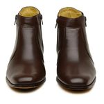 Botina Masculina Couro Pelica Cafe Com Ziper - Silverado Botas