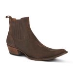 Botina Masculina Couro Crazy Horse Café - Silverado Botas