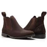 Botina Masculina Premium Nobuck Cafe - Silverado Botas