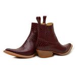 Botina Masculina Couro Anaconda Vinho - Silverado Botas