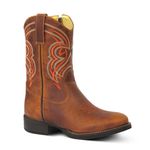 Bota Texana Infantil Couro Crazy Horse Mostarda - Silverado Botas