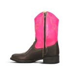 Bota Texana Infantil Couro Floater Café e Dallas Pink - Silverado Botas