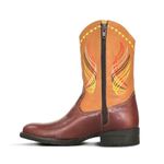 Bota Texana Infantil Couro Dallas Pinhão e Floater Tan - Silverado Botas