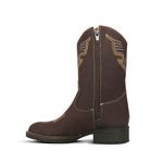 Bota Texana Infantil Couro Crazy Horse Café - Silverado Botas