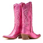 Bota Texana Feminina Couro Metalizado Rosa - Silverado Botas