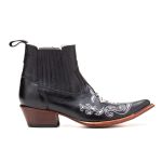 Botina Masculina Couro Floater Preto Bordado Cruz e Tachinhas - Silverado Botas