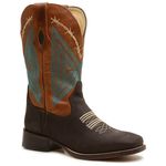 Bota Texana Masculina Couro Nobuck Cafe e Dallas Castor - Silverado Botas