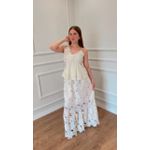 CONJUNTO DE SAIA GIRASSOL - CREME