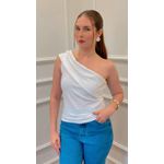 BLUSA FLAMINGO UM OMBRO SÓ - BRANCO