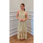 Vestido Longo Bordado - VERDE