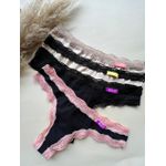 CALCINHA AYLA FIO ALGODAO - NUDE/PRETO