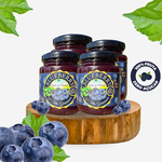 4x geleia 100% fruta blueberry 250g