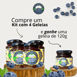 4x Geleia 80% Fruta - 250g + Brinde Geleia 120g