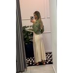 Saia Cetim Midi Creme