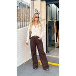 Calça Marrom Pantalona Sarja