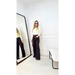 Calça Marrom Pantalona Sarja