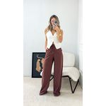 Calça Social Ajustável Marrom