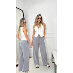 Calça Social Ajustável Cinza 