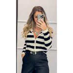 Blusa Modal Listras C/ Zíper