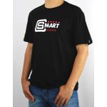 Camiseta Smart Choice Masculina Preta Silk Branco e Vermelho 