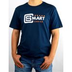 Camiseta Masculina Smart Choice Azul Marinho Silk Branco e Laranja