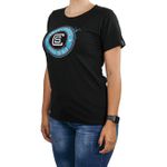 Camiseta Feminina SMART CHOICE Preta Logo Azul