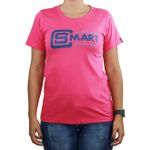 Camiseta Feminina Smart Pink Logo Azul