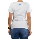 Camiseta Feminina Smart Branca Logo Azul