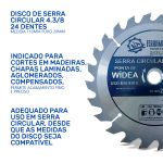 Disco de Serra Circular 4.3/8 110mm 24 Dentes para Madeira Ferramentas LDI 