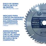 Disco de Serra Circular 9.1/4 230mm 48 Dentes Madeira Ferramentas LDI