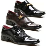 Kit 3 Pares Sapato Social Masculino Pierutti Em Verniz - 41