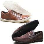 Kit 02 Pares Mocassim E Sapatênis Em Material Tecnológico Pierutti 84