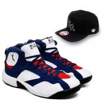 Tênis Six Street Adrenaline Branco Azul Vermelho Tamanho Especial + Boné